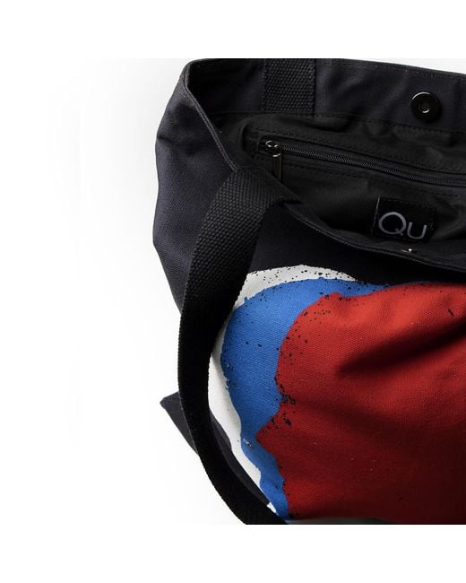 Qu Colored Heads Canvas Tote Bag