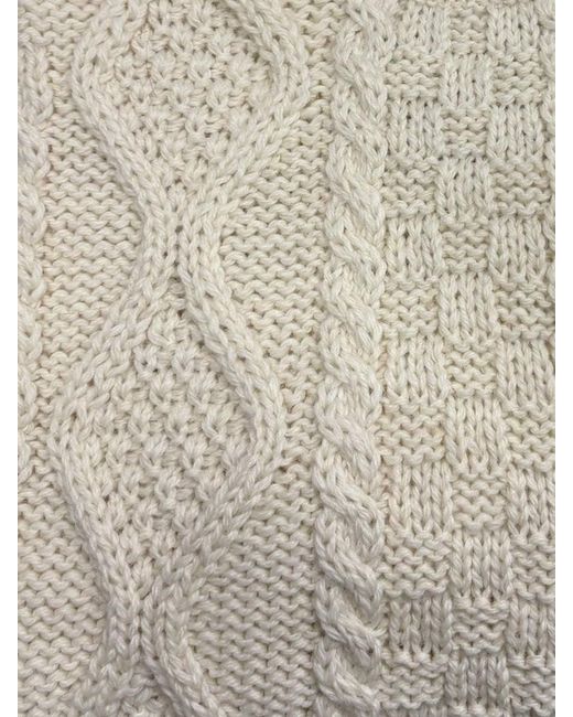 Arthur Beale Natural Aran Woollen Jumper for men