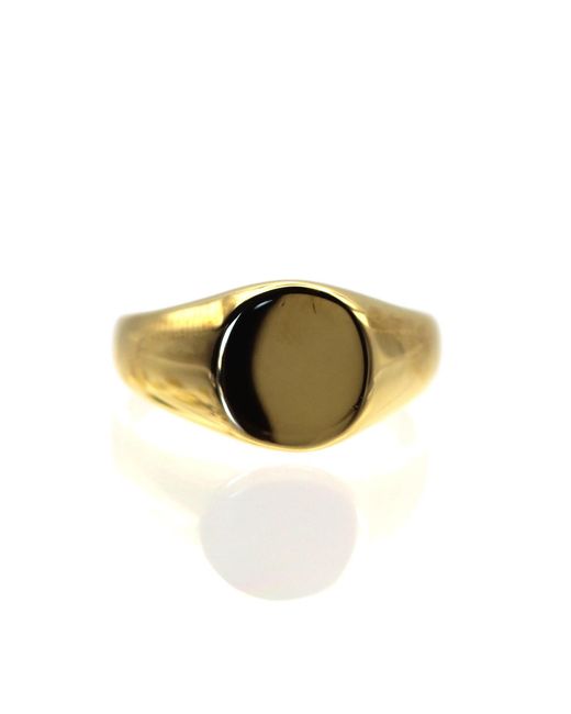 VicStoneNYC Fine Jewelry Yellow Bold Signet Solid Ring for men