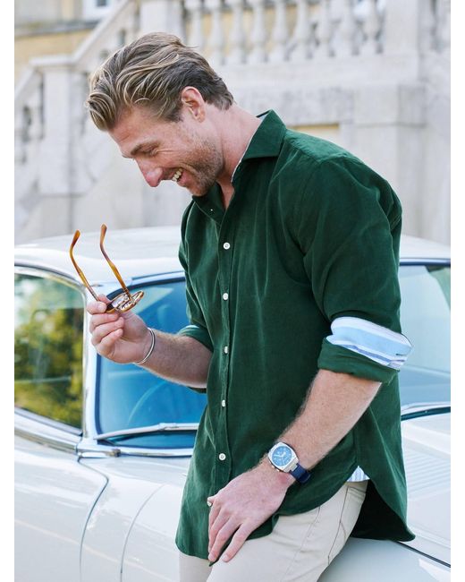 Koy Clothing Green Pine Cord Shirt for men