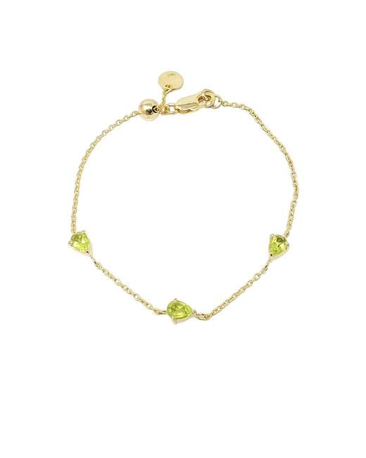 Harfi Metallic Peridot August Birthstone Minimalist Bracelet