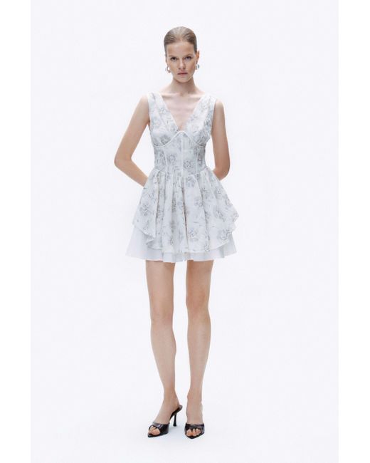Nocturne White Corset Look Broderie Mini Dress