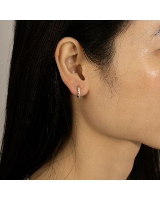 Diamonbliss Metallic Huggies Earrings With Swarovski, Half Carat, Plated