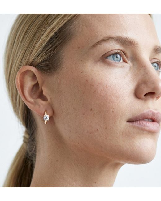 Uchi and Soto Metallic Shikaku Stone Huggie Hoop Earrings