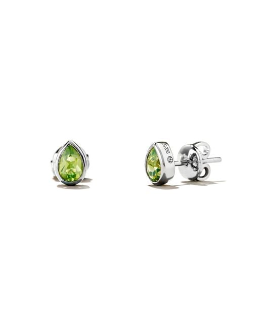 Onia Green Peridot Pear Studs