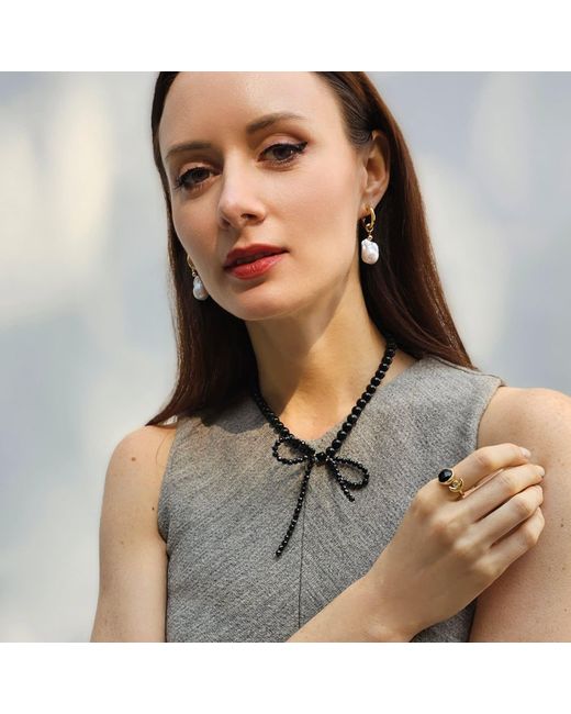 Farra Metallic Agate And Zircon Open Ring