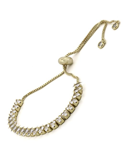 Ebru Jewelry Metallic Sparkly Diamond Adjustable Fashion Bracelet