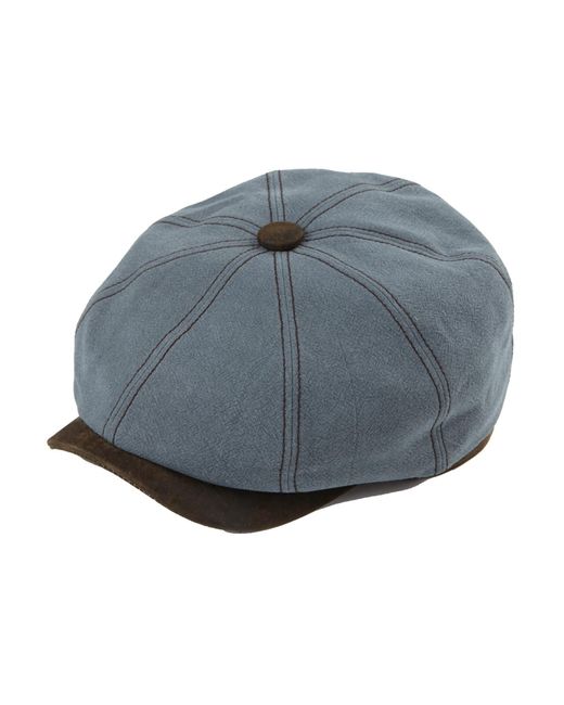 Dasmarca Hats Gray Lucca Crape Linen Peaky Bakerboy Newsboy Summer Cap With Leather Peak for men