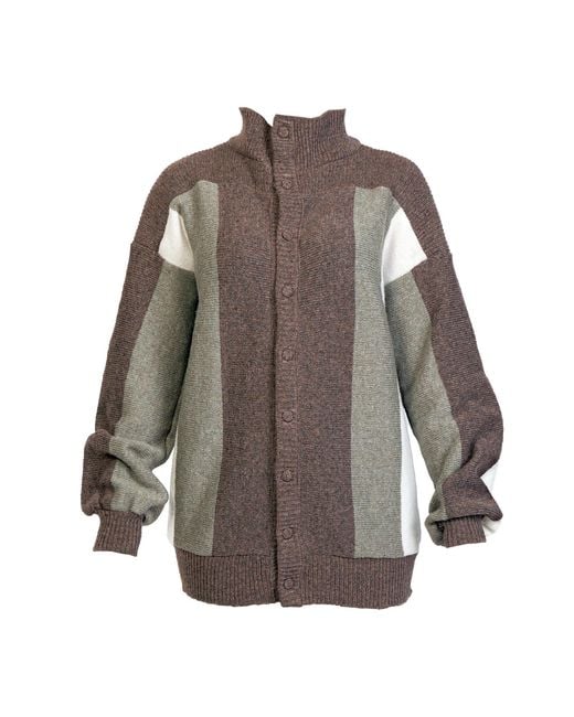 Maison Bogomil Brown Color-Block Cardigan for men