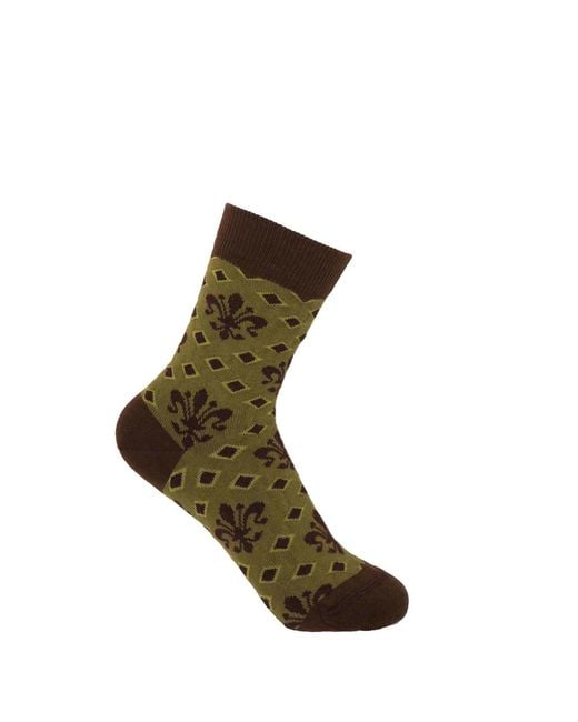 Peper Harow - Made in England Green Snowflake & Fleur De Lis Socks Bundle