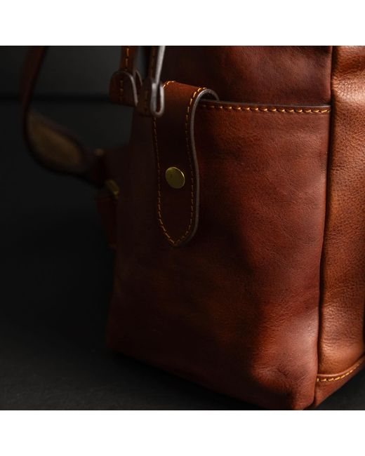 Time Resistance Brown Leather Backpack for men