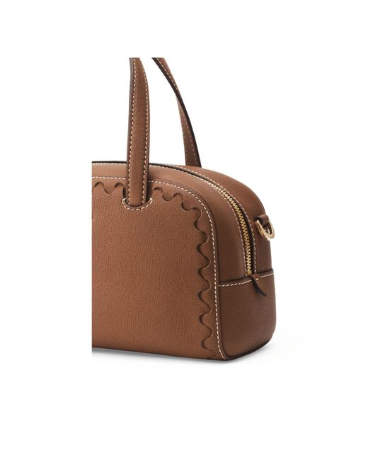 Orange Cube Brown Mosaic Boston Hand Bag
