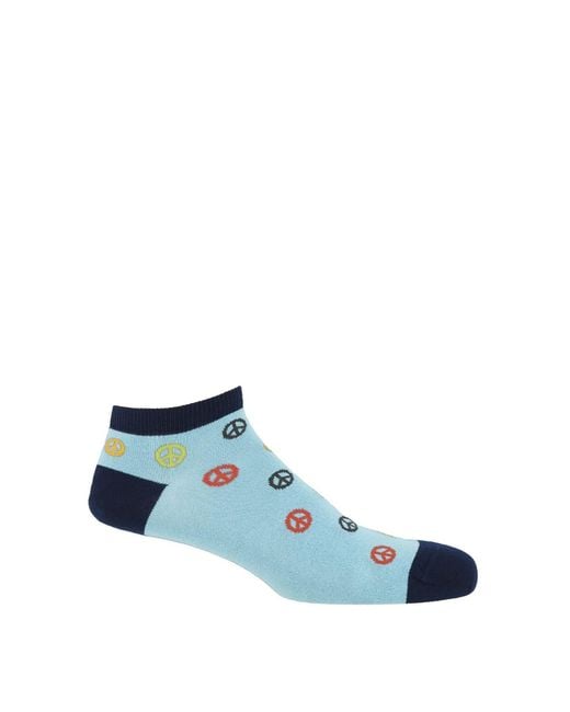 Peper Harow - Made in England Blue Peace Light Luxury Crew & Trainer Socks Bundle for men