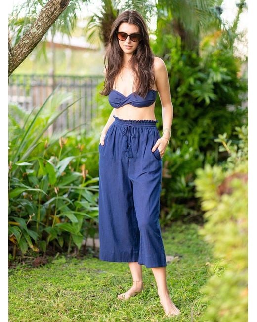 Change of Scenery Blue Neutrals Brooke Pull-On Beach Pants