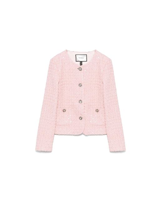Nissa Pink Bouclé Suit Jacket