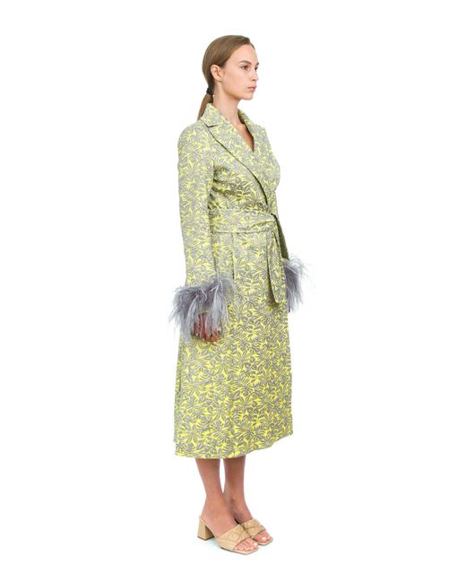 Andreeva Yellow Jacqueline Coat in Green | Lyst