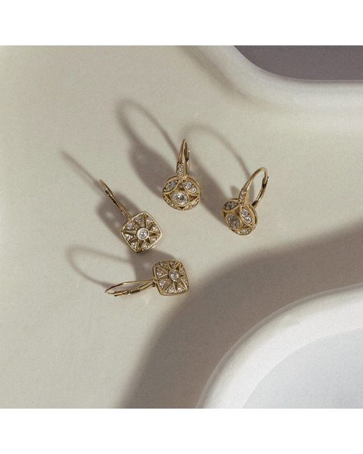 Diamonbliss Metallic Vintage Round Leverback Earrings