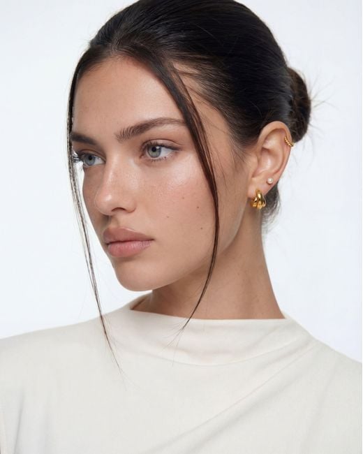 Elk & Bloom Metallic Chunky 14K Triple Wrap Studs