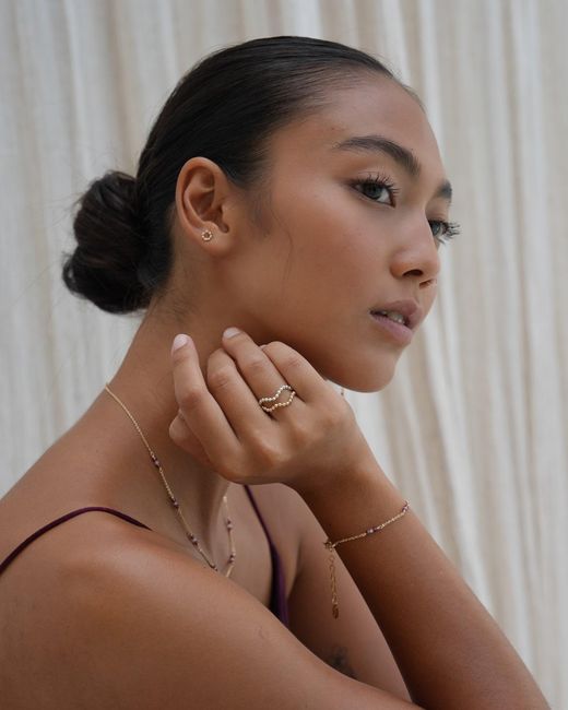 Inari Jewellery White Ebb & Flow Stacking Ring