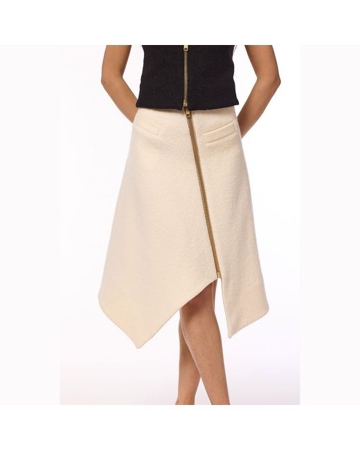 F.j.k by Farah Kadhimi Natural Emily The Ivory High Waisted Flirty Skirt