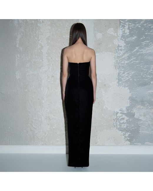 Vestiaire d'un Oiseau Libre Blue Slit Velvet Dress