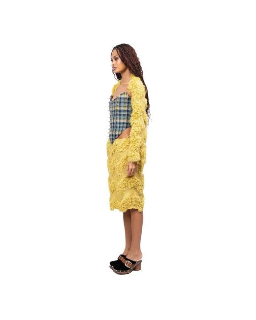 28Natelier Green Mustard Fur Bolero