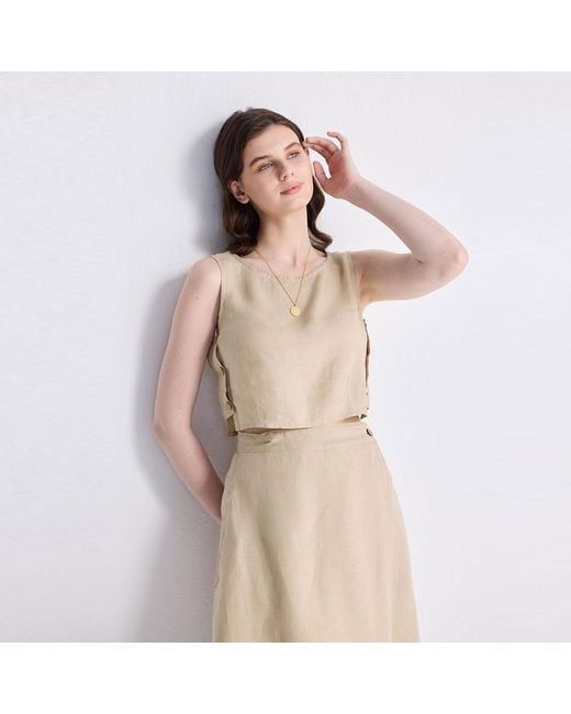 REISTOR Natural Neutrals Overlap Midi Skirt