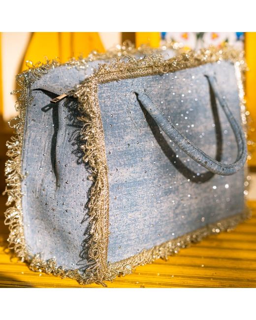 Simitri Blue Brittany Tote Bag