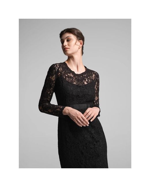 Rumour London Black Chiara Long Sleeve Lace Dress