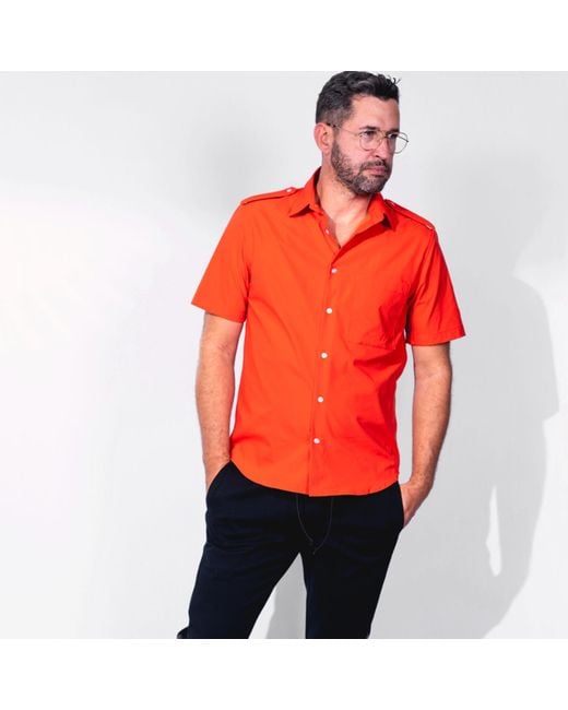 SNIDER Red Thorn Short Sleeved Shirt for men