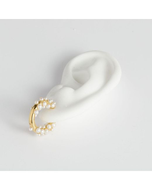 Kasun Metallic Pearl Cluster Hoop Earring Vermeil