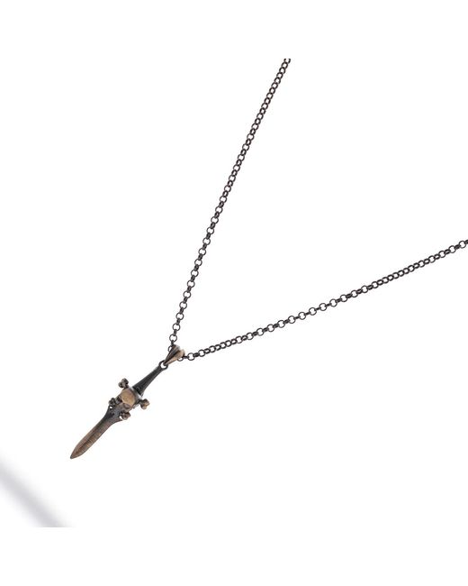 Ebru Jewelry Metallic Skull Blade Warrior Necklace for men