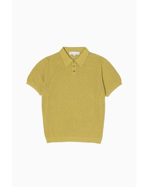 FELLA SWIM Yellow Lionel Chartreuse Knitted Polo for men