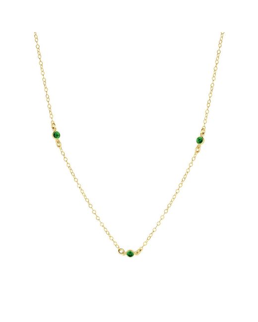 SET & STONES Metallic Birthstone Station Necklace- May