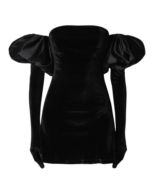 Miscreants Black Velvet Cupid Dress Gloves & Puffs | Lyst