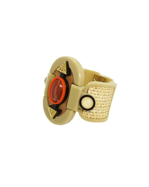 Gissa Bicalho Metallic Handmade Acrylic Bracelet Ita Cream