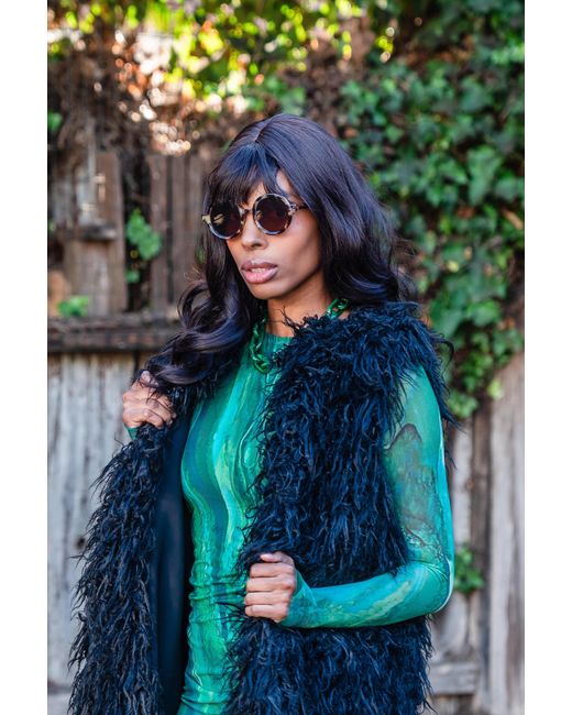 Jennafer Grace Black Genghis Faux Fur Vest