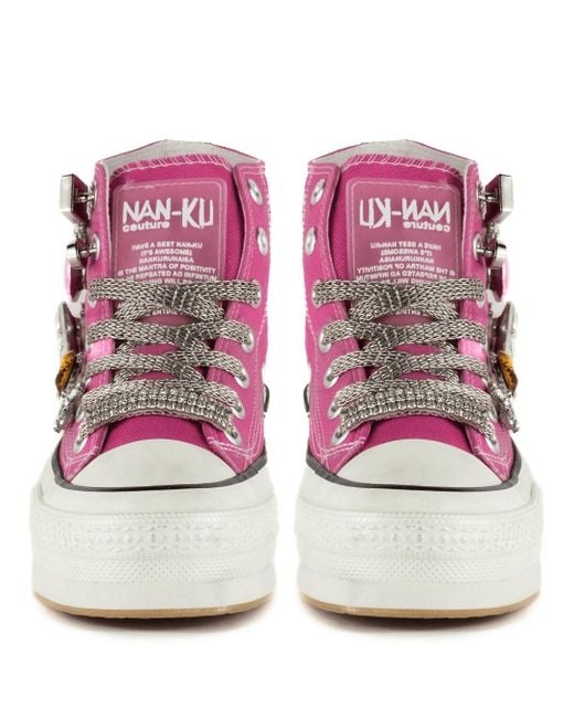 Keith Scarrott Shoes Pink Sorriso Embellished Hi-Top