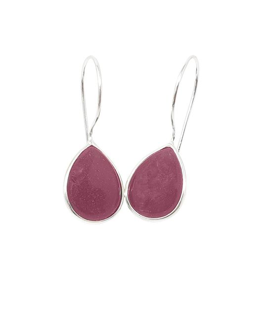 Harfi Pink Ruby July Birthstone Dangle Drop Earrings