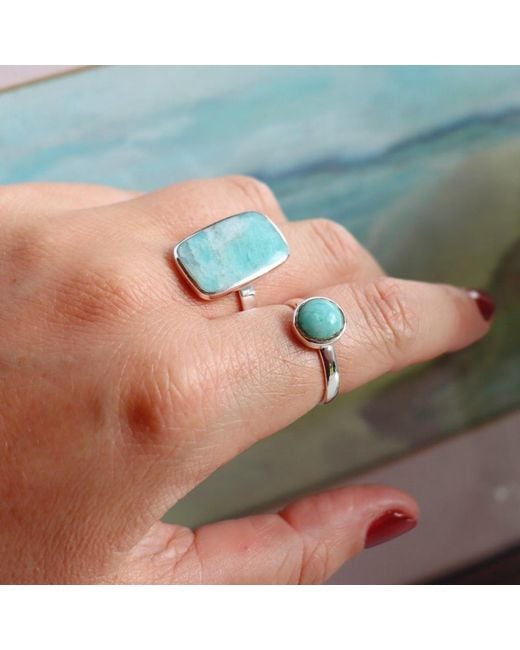 FV Jewellery Blue La Stèle Amazonite Rectangle Ring