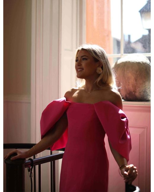 The Pink Reef Metallic Blush Chiffon Stud