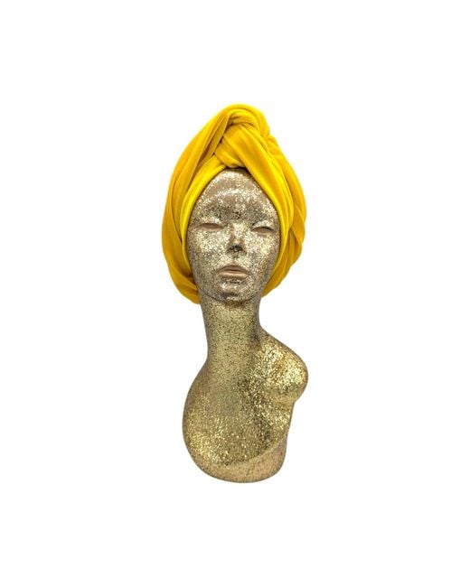 Julia Clancey Yellow Classic Velour Madam Sunshine Reversible Turban
