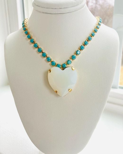The Pink Reef Blue Heart Of The Ocean Necklace Opal