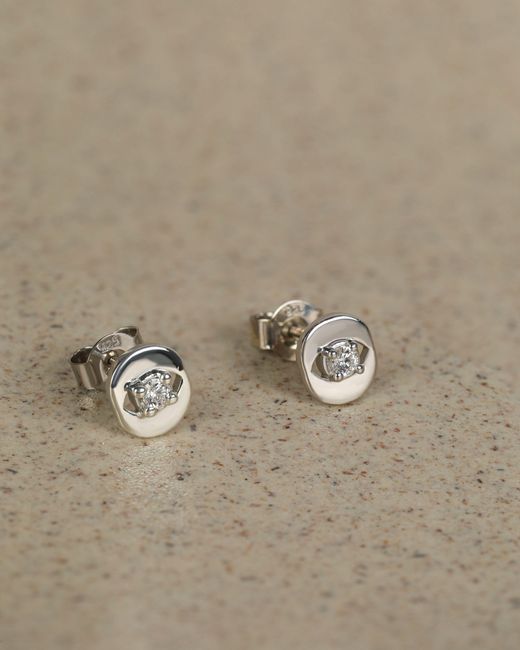 The Jewelz White Evil Eye Solitaire Cz Stud Earrings for men