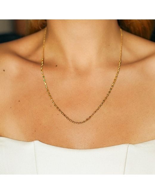 Spero London Metallic Round Tennis Necklace Sterling