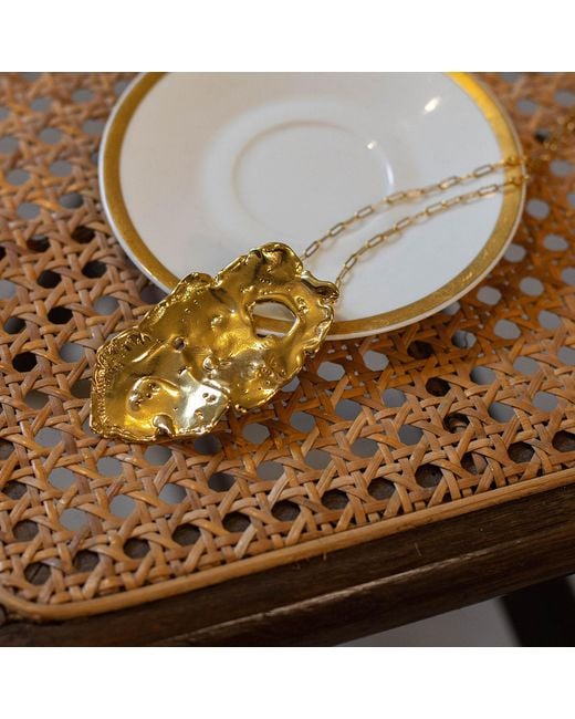EVA REMENYI Metallic Talisman Full Moon Necklace