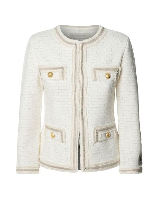 The Extreme Collection White Neutrals Cropped Structured Jacket Cameron