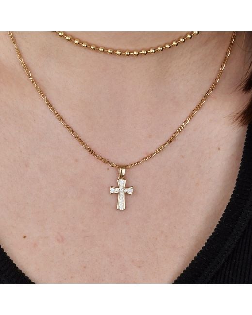 Harfi Metallic Plated Religious Cross Pendant Necklace
