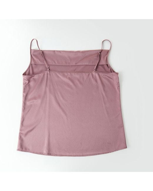 Soft Strokes Silk Purple Pure Mulberry Silk Cowl Neck Camisole, Spaghetti Strap