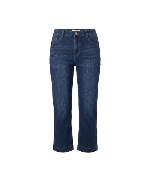 Adrift Clothing Blue Adrift Denim Cropped Straight Leg Jeans